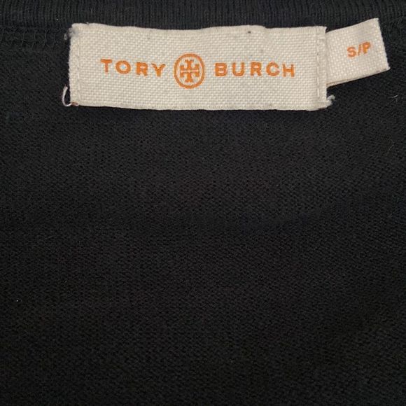 Tory Burch Simone Black Long Sleeve Button Front Cotton Cardigan size S - Picture 6 of 10